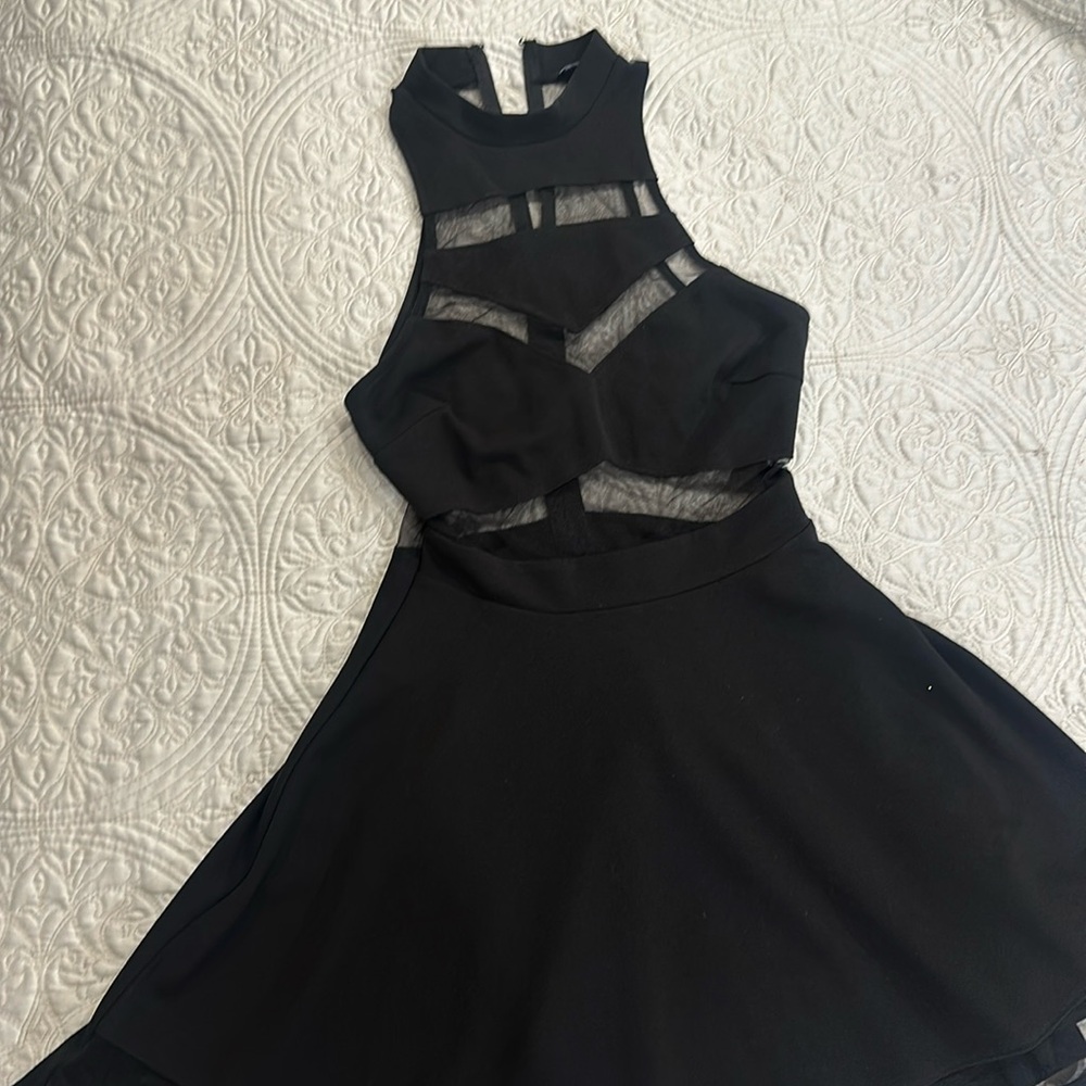 Black mesh  cut out dress
